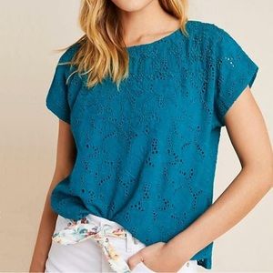 Anthropologie Maeve Karine Beaded Lace Top